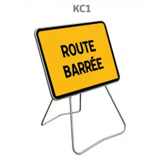 Panneau Temporaire KC1 Route barrée