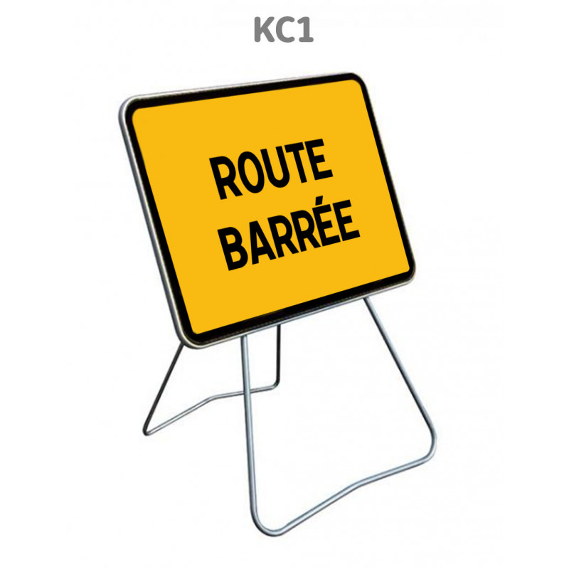 Panneau Temporaire KC1 Route barrée