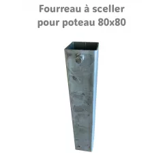Fourreau à sceller pour poteau de signalisation 80 x 80 mm