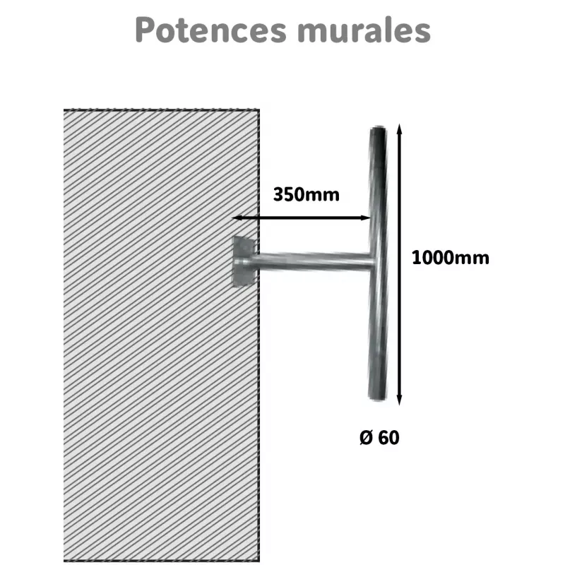 Potence murale pour panneau de signalisation