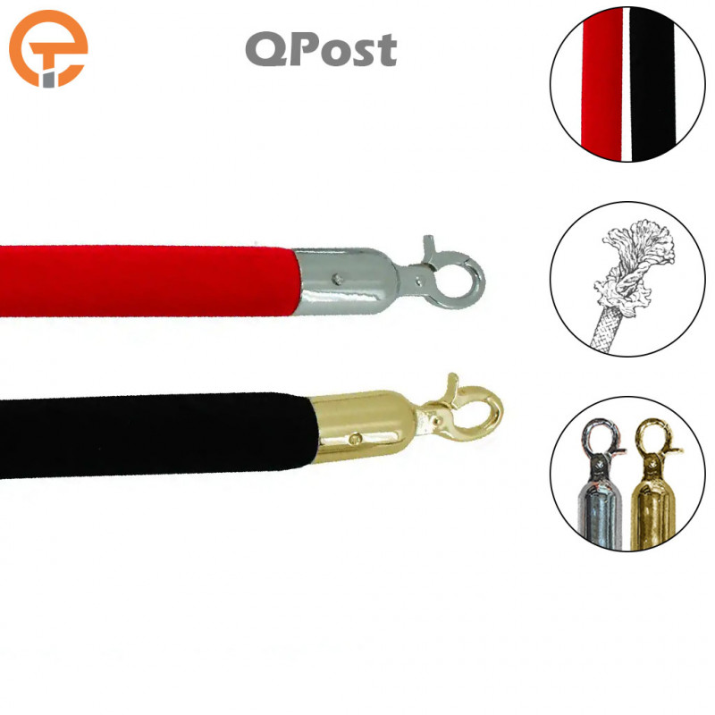 Corde velours 1,50 mètre poteau d'accueil