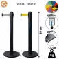 Poteau de guidage Noir à sangle 3 mètres ecoLine+