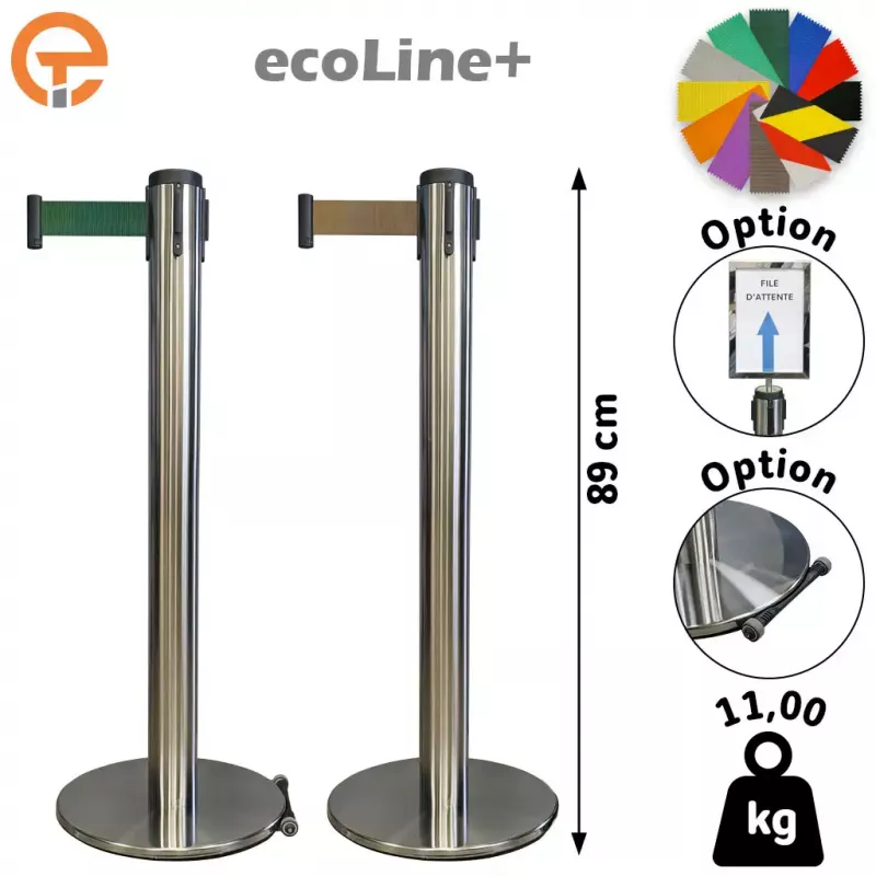 Poteau de guidage Inox à sangle 3 mètres ecoLine+