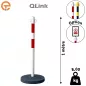 Poteau de balisage métal QLink lesté 6 kg