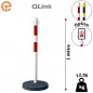 Poteau de balisage métal QLink lesté 10 kg