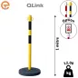 Poteau de balisage métal QLink lesté 10 kg