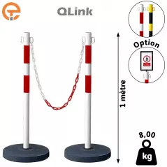 Kit Poteaux de balisage métal Qlink lestés 6 kg