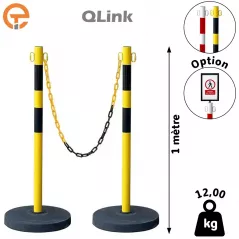 Kit Poteaux de balisage métal Qlink lestés 10 kg