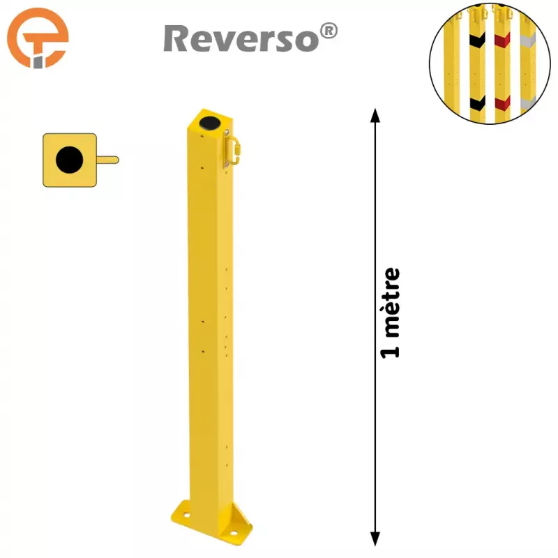Poteau de balisage métal REVERSO® à platine