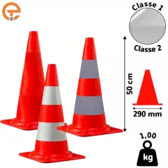 Cône de signalisation chantier K5A 50 cm