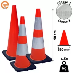 Cône de balisage chantier K5A 90 cm lesté