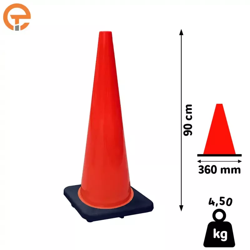 Cône de balisage chantier K5A 90 cm lesté