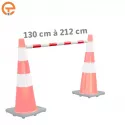 Barre télescopique cônes de signalisation