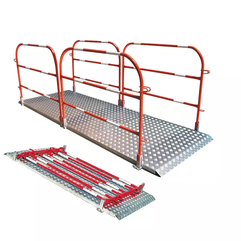 Passerelle de chantier TP pliable avec garde corps