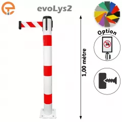 Poteau à platine Rouge/Blanc sangle 2, 3, 4 et 5 mètres evoLys2