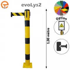 Poteau à platine Noir/Jaune sangle 2, 3, 4 et 5 mètres evoLys2