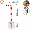 Poteau à sceller Rouge/Blanc sangle 2, 3, 4 et 5 mètres evoLys2