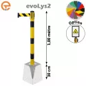 Poteau à sceller Noir/Jaune sangle 2, 3, 4 et 5 mètres evoLys2