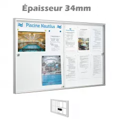 Vitrine intérieure portes coulissantes 8 à 12 feuilles A4