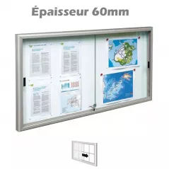 Vitrine intérieure portes coulissantes 8 à 30 feuilles A4