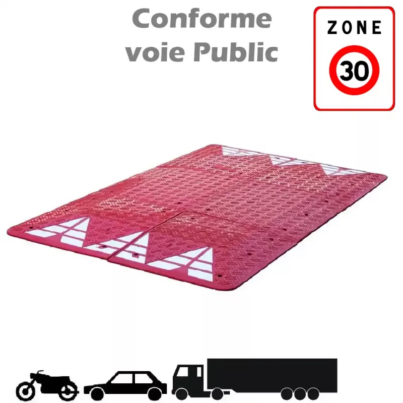 Ralentisseur Coussin Berlinois Rouge 3 mètres