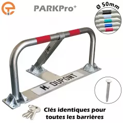 Bloc parking PARKPro+ spécial enrobé serrure clés identiques