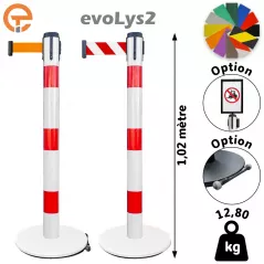 Poteau de balisage Rouge Blanc à sangle 2, 3, 4 et 5 mètres evoLys2