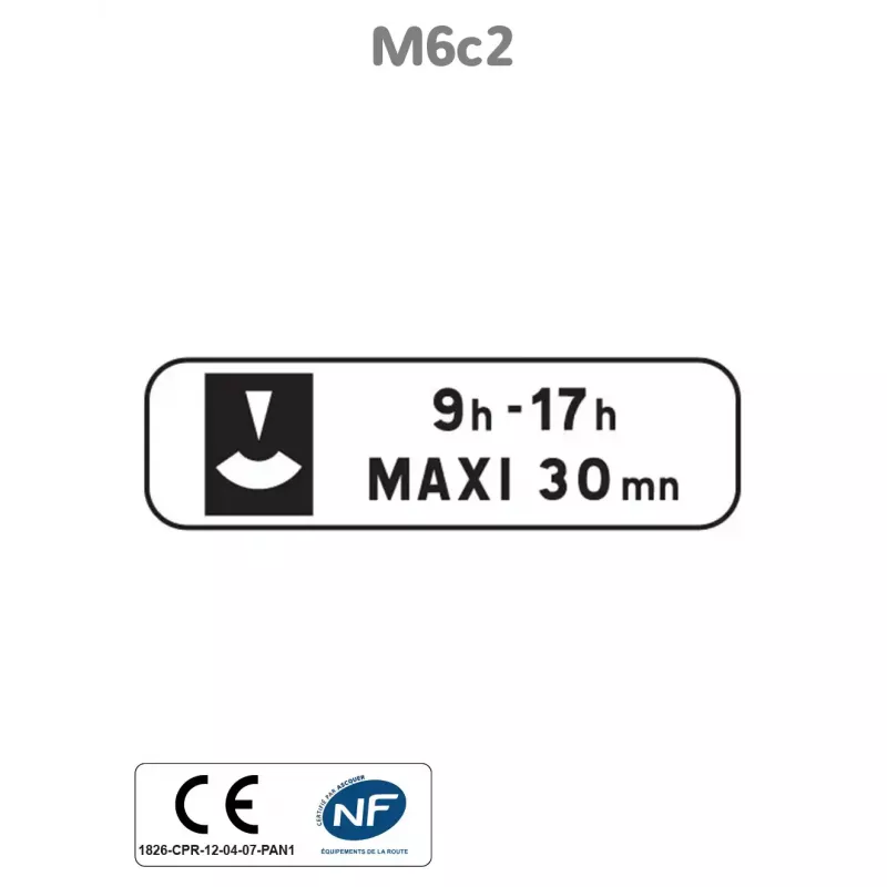Panonceau Stationnement avec Disque M6c.2