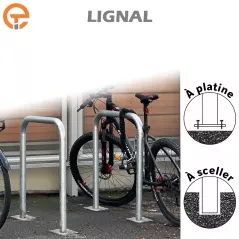 Arceau vélos U inversé 700mm LIGNAL à sceller ou à platine