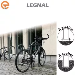 Arceau vélos U inversé 300 mm LEGNAL à sceller ou à platine