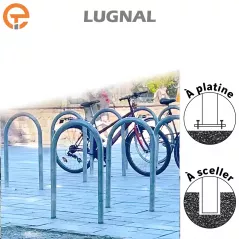 Arceau vélos U inversé 625 mm LUGNAL à sceller ou à platine