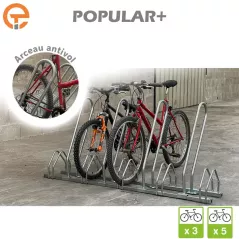 Râtelier Support vélos POPULAR+ avec arceaux antivol