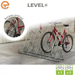 Râtelier Support vélos 2 niveaux LEVEL+ avec arceaux antivol