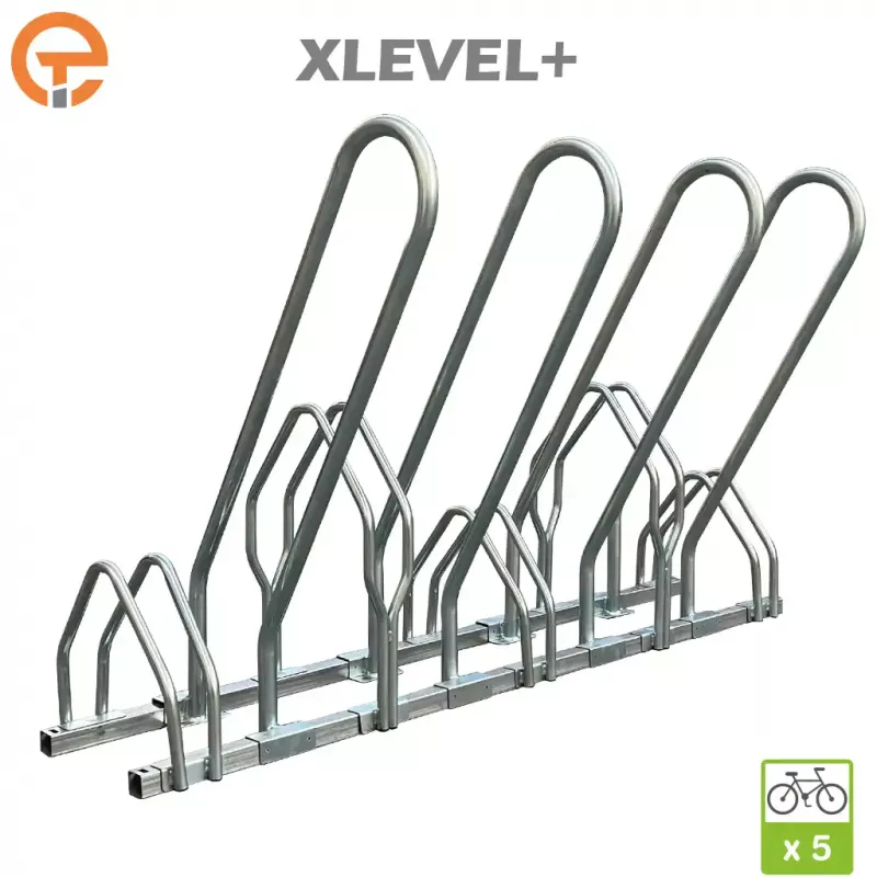 Râtelier Support vélos 2 niveaux LEVEL+ avec arceaux antivol