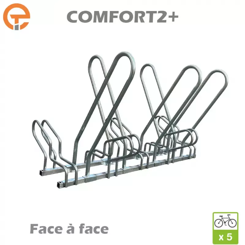 Râtelier Support vélos face à face COMFORT2+ avec arceaux antivol