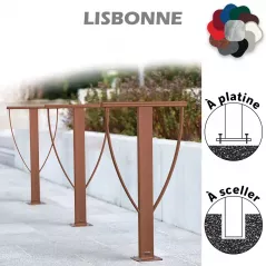 Appui support vélos LISBONNE à sceller ou à platine