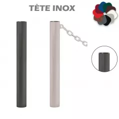Potelet de ville tête inox brossé