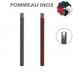 Potelet de ville pommeau inox brossé