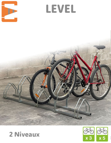 Râtelier pour 3 vélos, support pour 3 vélos, range vélo au sol en